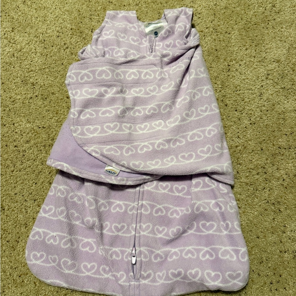 HALO Purple Heart Micro Fleece Sleepsack Swaddle